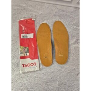 Tacco Footcare Luxe Leather Shoe Insoles Women 7 Tan Perforated Cushioned 650F